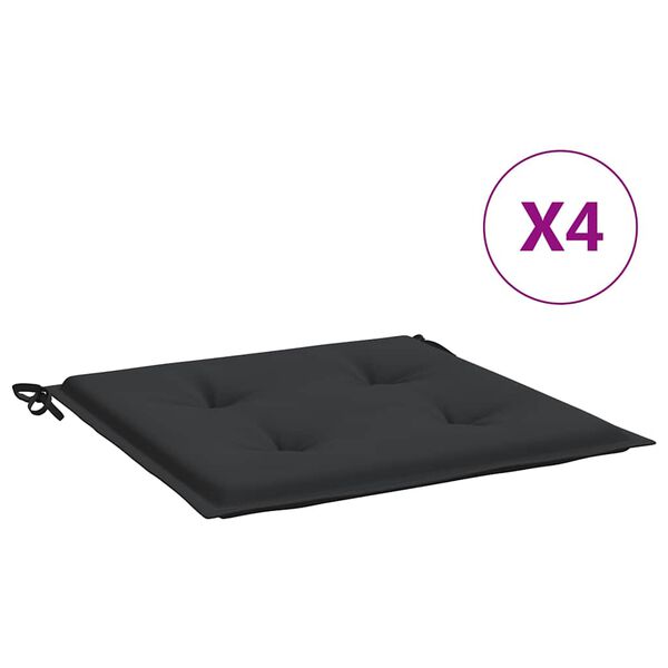 vidaXL Jastuci za vrtne stolice 4 kom crni 40x40x4 cm od tkanine