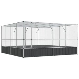 vidaXL Kavez za ptice srebrni 418 x 414 x 212 cm čelični