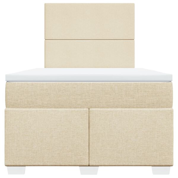 vidaXL Krevet box spring s madracem krem 120 x 190 cm od tkanine