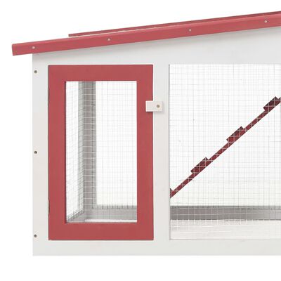 vidaXL Vanjski veliki kavez za zečeve crveno-bijeli 204x45x85 cm drvo