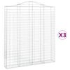vidaXL Lučne gabionske ko&scaron;are 3 kom 200x30x220/240cm pocinčano željezo