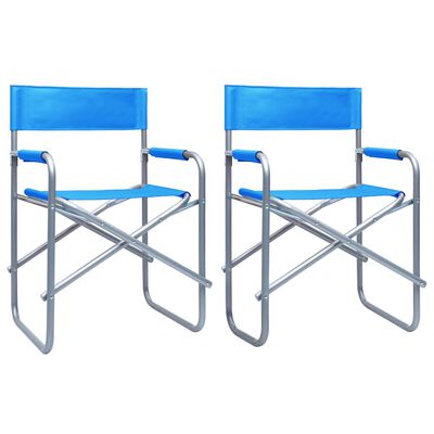 vidaXL Redateljske stolice 2 kom čelične plave