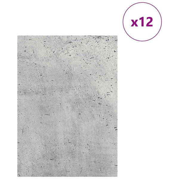 vidaXL Dekor Paneli 12 pcs Beton siva 21 x 30 x 0.3 cm