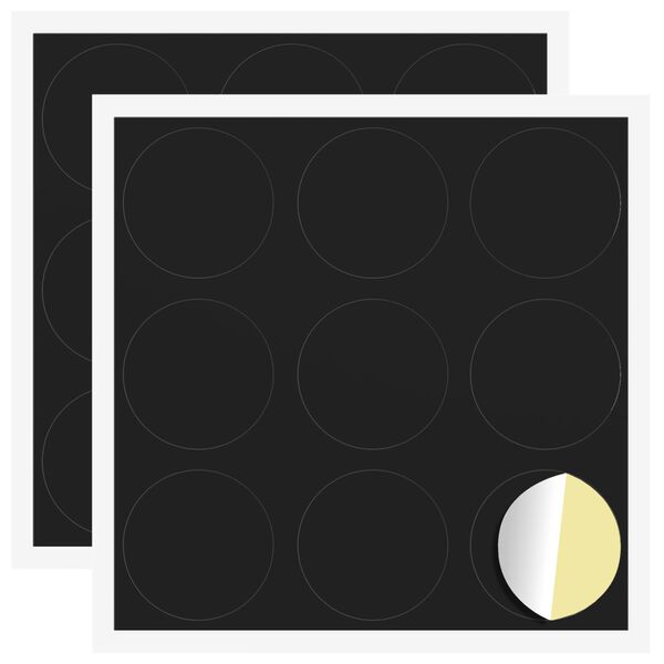 vidaXL Ljepljiva Pokrivač za Vijake 2 pcs Crna &Oslash; 20 x 0,5 mm