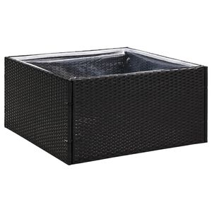 vidaXL Vrtna sadilica crna 80 x 80 x 40 cm od poliratana