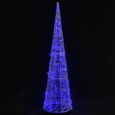 vidaXL Akrilni ukrasni stožac s LED svjetlima plavi 120 cm