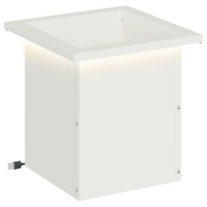 vidaXL Vrtna posuda za sadnju s LED svjetlom Bijela 30 x 30 x 30 cm