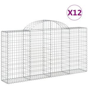 vidaXL Lučne gabionske ko&scaron;are 12kom 200x30x100/120cm pocinčano željezo