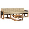 vidaXL Set vanjskih sofa s jastukom 5 pcs Prirodna i bež