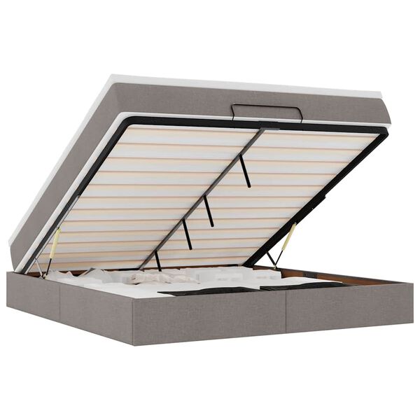 vidaXL Otomanski krevet s madracem smeđesivi 160x200cm od tkanine