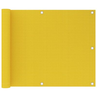 vidaXL Balkonski zastor žuti 75 x 600 cm HDPE