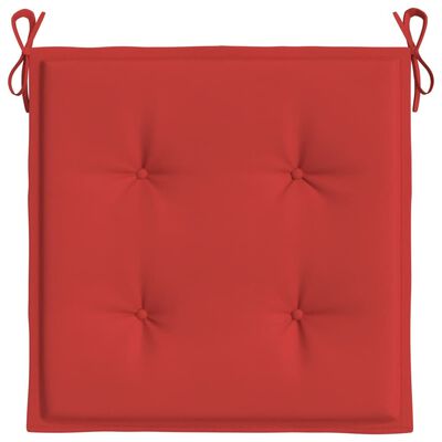 vidaXL Jastuci za vrtne stolice 4 kom crveni 40 x 40 x 3 cm od tkanine