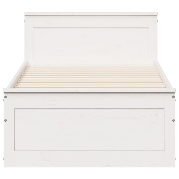 vidaXL Okvir kreveta bez madraca s uzglavljem 90 x 200 cm od borovine