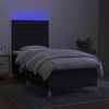 vidaXL Krevet box spring s madracem LED crni 90x190 cm od tkanine