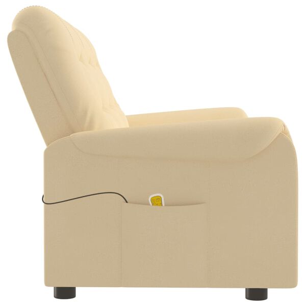 vidaXL Masažni trosjed od mikrovlakana krem