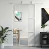 vidaXL Klizna vrata bijela 76x205 cm od kaljenog stakla i aluminija