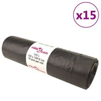 vidaXL Vreće za smeće s vezicama 150 kom crne 240 L