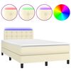 vidaXL Krevet box spring s madracem LED krem 120x200cm od umjetne kože