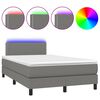 vidaXL Krevet box spring s madracem LED tamnosivi 120 x 200 cm tkanina
