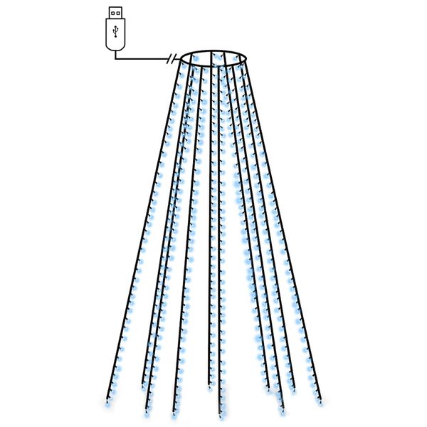 vidaXL Mrežasta svjetla za božićno drvce 400 LED žarulja plava 400 cm