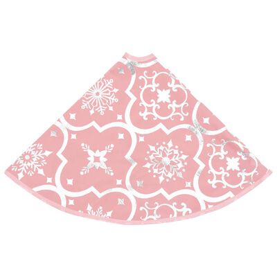 vidaXL Luksuzna podloga za božićno drvce s čarapom ružičasta 90 cm
