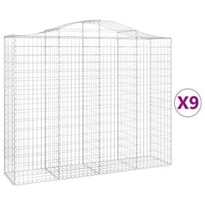 vidaXL Lučne gabionske ko&scaron;are 9 kom 200x50x160/180cm pocinčano željezo
