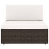 vidaXL Modularni dvosjed od poliratana smeđi