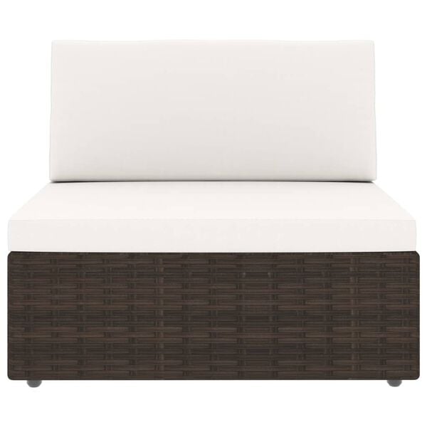 vidaXL Modularni dvosjed od poliratana smeđi