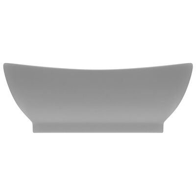 vidaXL Luksuzni ovalni umivaonik mat svjetlosivi 58,5 x 39 cm keramički
