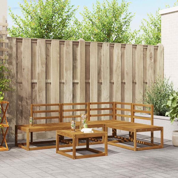 vidaXL Set vanjskih sofa 5 Komad Prirodna Čvrsto drvo akacije