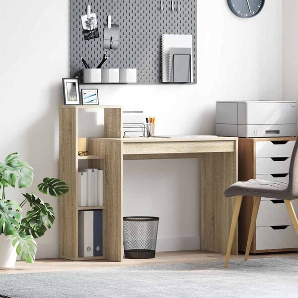 vidaXL Stol s policom Sonoma hrast 100 x 40 x 90 cm Konstruirano drvo