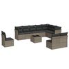 vidaXL 11-dijelni set vrtnih sofa od poliratana s jastucima sivi