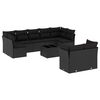 vidaXL 10-dijelni set vrtnih sofa s jastucima crni od poliratana