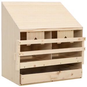 vidaXL Gnijezdo za koko&scaron;i s 2 odjeljka 63x40x65 cm masivna borovina