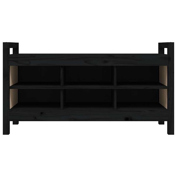 vidaXL Klupa za hodnik Crna 110x40x60 cm od masivne borovine