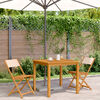 vidaXL Bistro stolice 2 kom bež masivno drvo bagrema i tkanina
