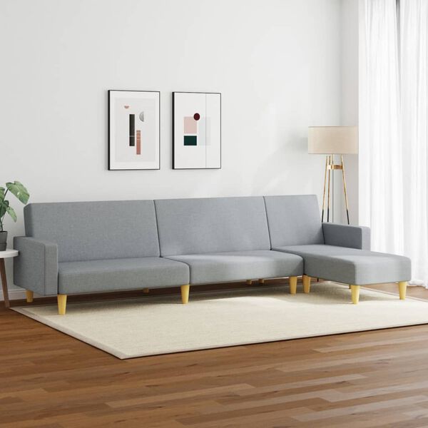 vidaXL 2-dijelni set sofa svjetlosivi od tkanine