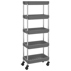 vidaXL Kuhinjska kolica s 5 razine crna 42x29x128 cm željezo i ABS