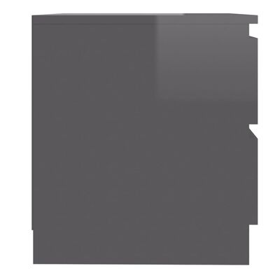 vidaXL Noćni ormarići 2 kom visoki sjaj sivi 50 x 39 x 43,5 cm iverica