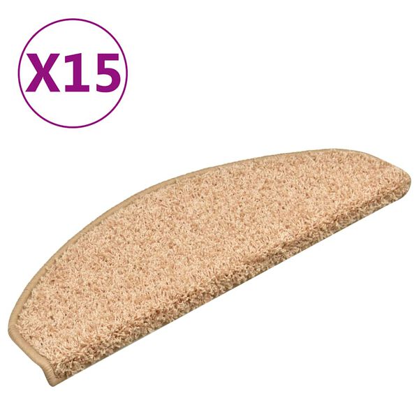 vidaXL Prostirke za stepenice 15 kom 65x21x4 cm zlatne poluokrugle velike