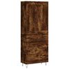 vidaXL Visoka komoda dimljeni hrast 69,5x34x180 cm konstruiranog drva