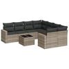 vidaXL 9-dijelni set vrtnih sofa od poliratana s jastucima svjetlosivi