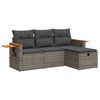 vidaXL 4-dijelni set vrtnih sofa od poliratana s jastucima sivi