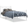 vidaXL Metalni okvir kreveta uzglavlje i podnožje bijeli 90 x 200 cm