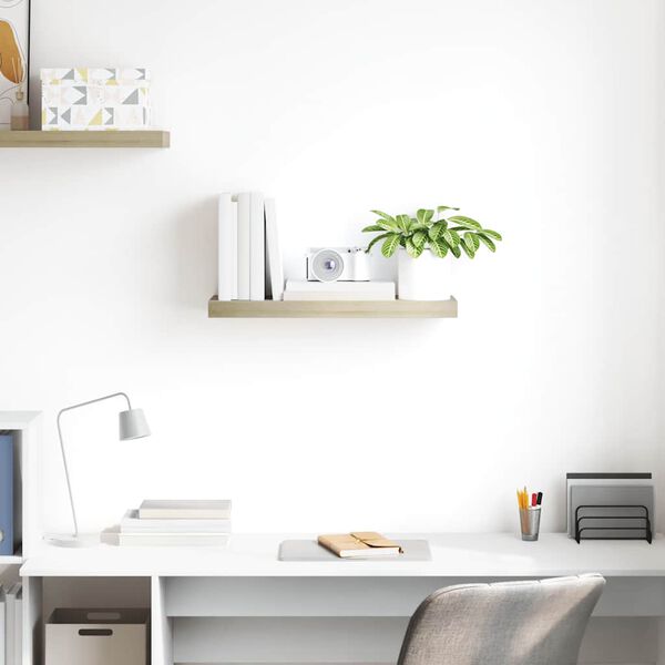 vidaXL Plutajuća zidna polica boja hrasta 60 x 23,5 x 3,8 cm MDF