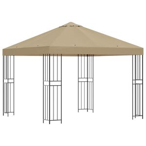 vidaXL Gazebo 3 x 3 m Bež Poliester i čelik 190 gsm