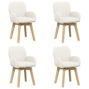 vidaXL Okretne blagovaonske stolice 4 kom. Boucl&eacute; Krem 54 x 58 x 87 cm
