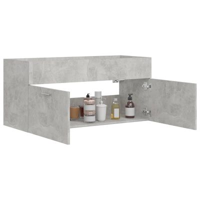 vidaXL Ormarić za umivaonik siva boja betona 100 x 38,5 x 46 cm drveni