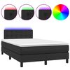 vidaXL Krevet box spring s madracem LED crni 120x200cm od umjetne kože