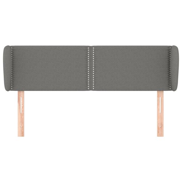 vidaXL Uzglavlje s u&scaron;ima tamnosivo 147x23x78/88 cm od tkanine